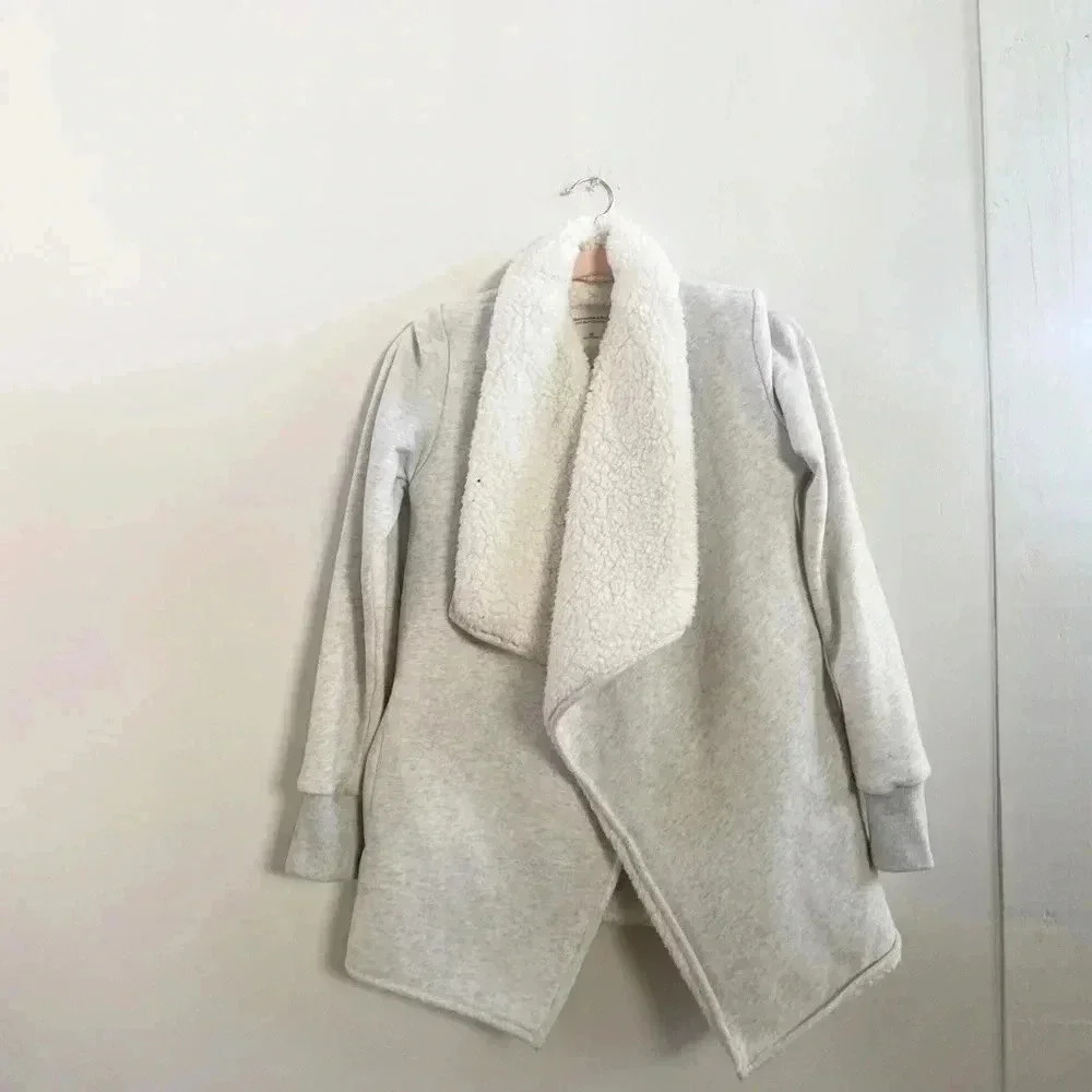 Abercrombie Sherpa Soft Af Open Front Cardigan Xs - image 1